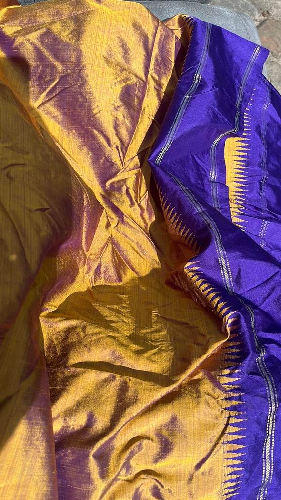 6m Goud, paarse Saari stof uit Thailand, Kleding | Dames, Gelegenheidskleding, Ophalen, Nieuw