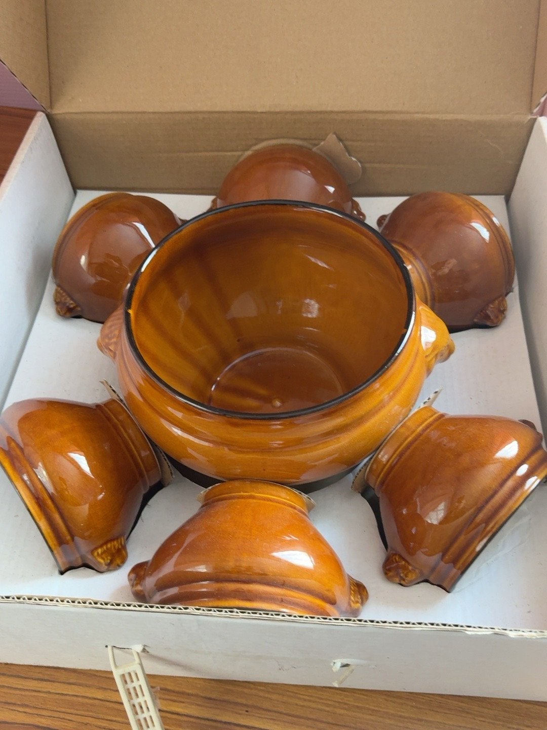 Service à potage vintage 7 pièces – Têtes de lion, Antiek en Kunst, Ophalen