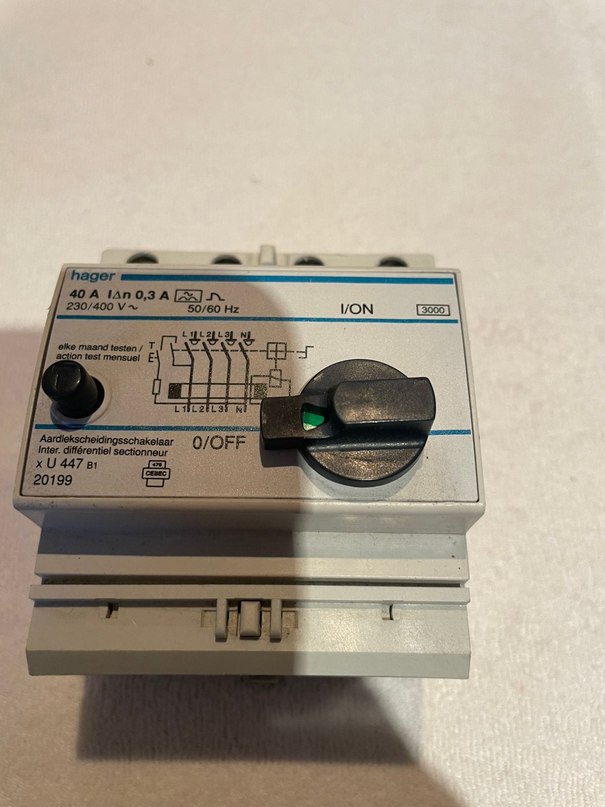schakelaar Hager, Doe-het-zelf en Bouw, Elektriciteit en Kabels, Ophalen, Zo goed als nieuw, Hager, Schakelaar