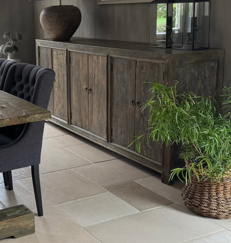 Landelijk dressoir in oud hout, Huis en Inrichting, Ophalen, Zo goed als nieuw, 25 tot 50 cm, 200 cm of meer