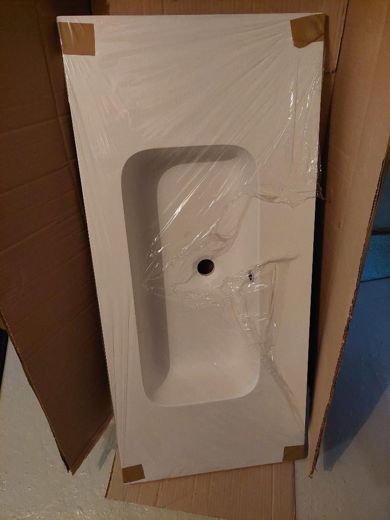 lavabo wit  1m--46cm breedt nieuw in doos      gratis, Ophalen, Nieuw, Steen, Wastafel