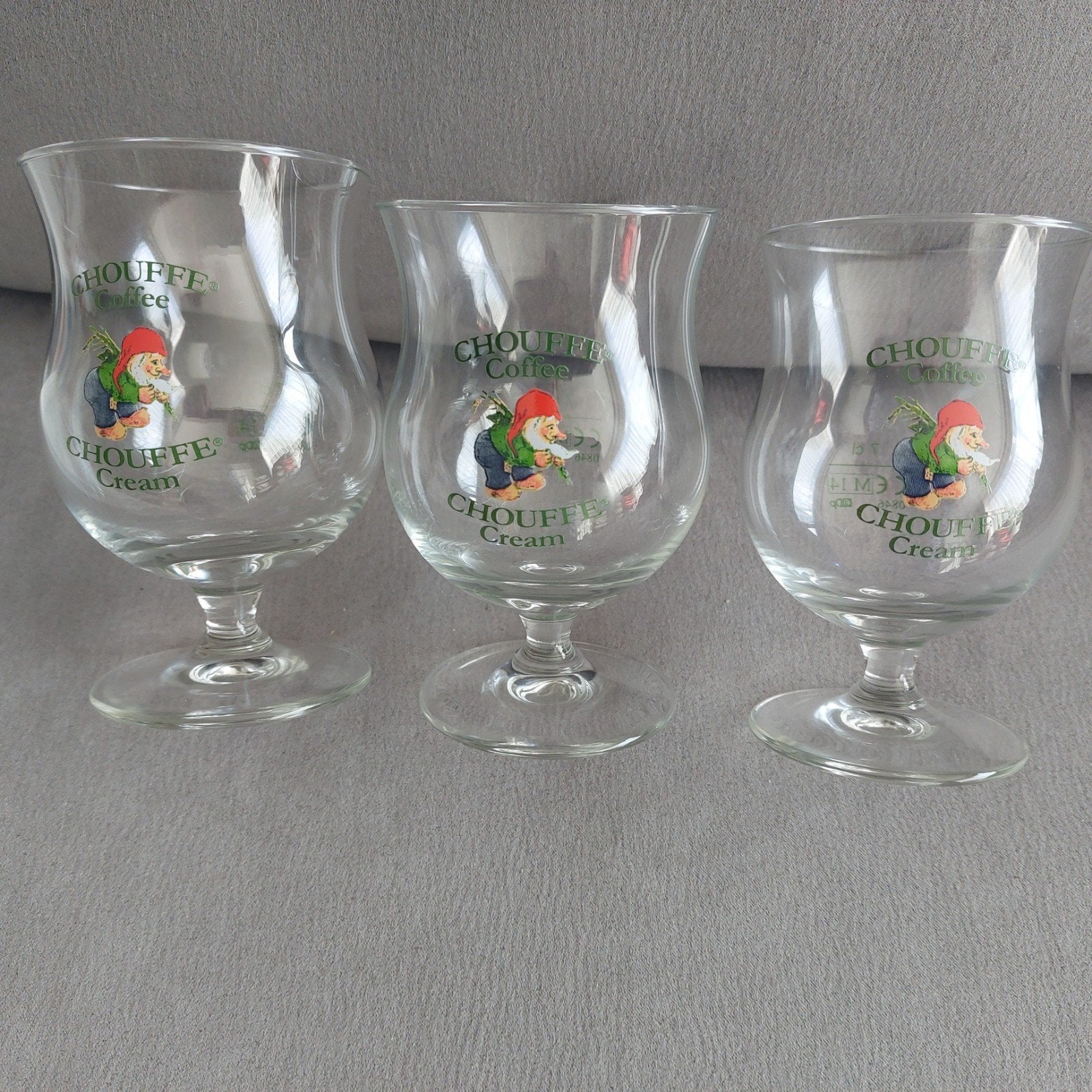 3 originele Chouffe-Coffee Cream proefglazen. In goede staat, Verzamelen, Ophalen, Zo goed als nieuw, Overige typen