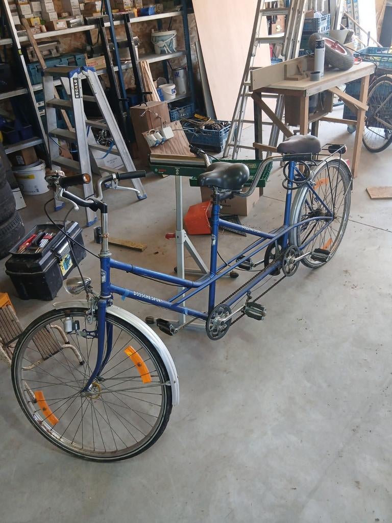 mooie blauwe tandemfiets, Fietsen en Brommers, Ophalen
