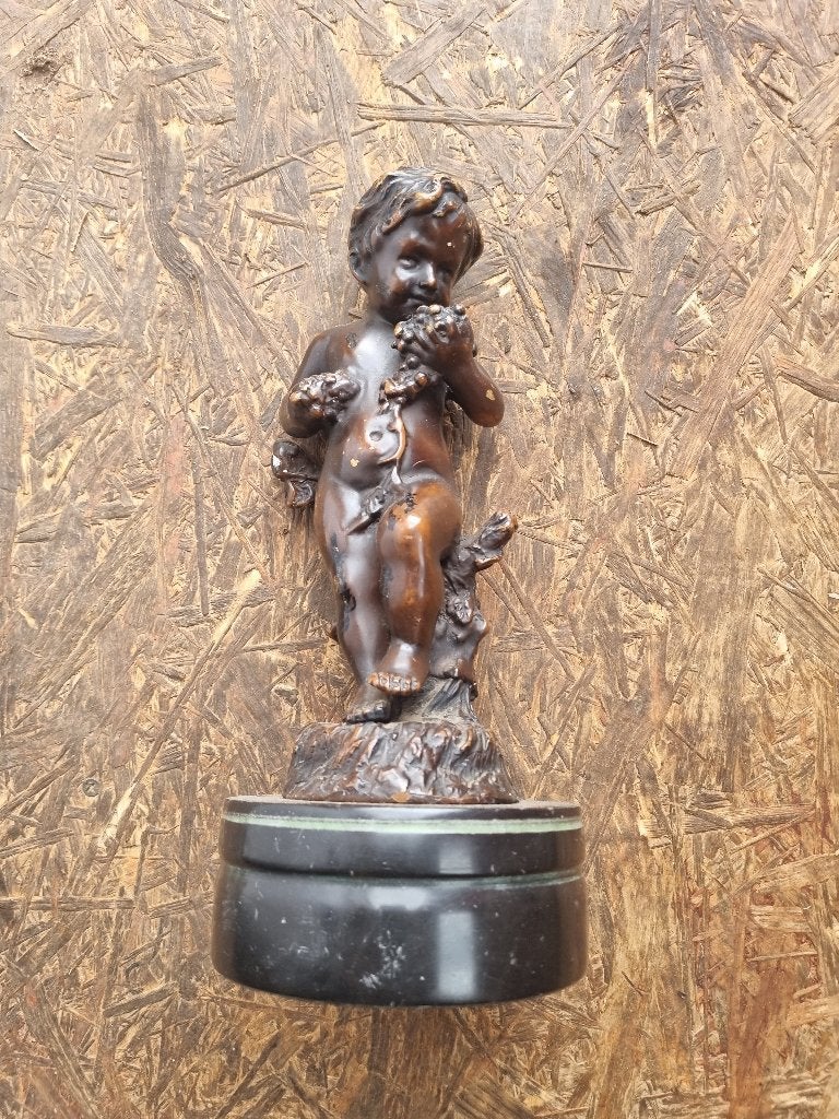 Bronzen beeldje.Getekend Aug.Moreau., Antiek en Kunst, Ophalen, Brons