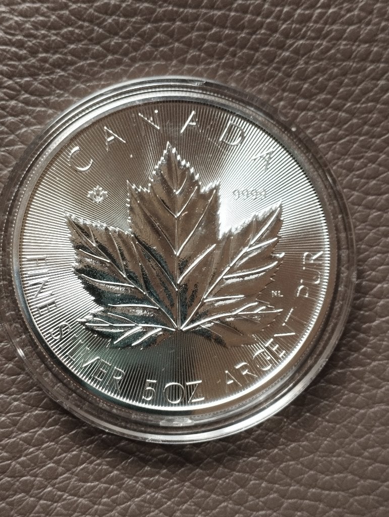 5oz.999 zilver Maple leaf, Ophalen of Verzenden, Noord-Amerika, Losse munt, Zilver