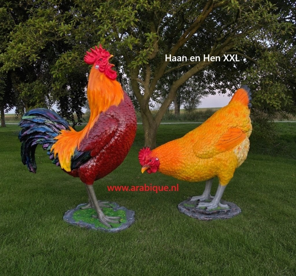 Haan en Hen kip XXL en XXXL, Tuin en Terras, Ophalen, Nieuw, Kunststof, Dierenbeeld