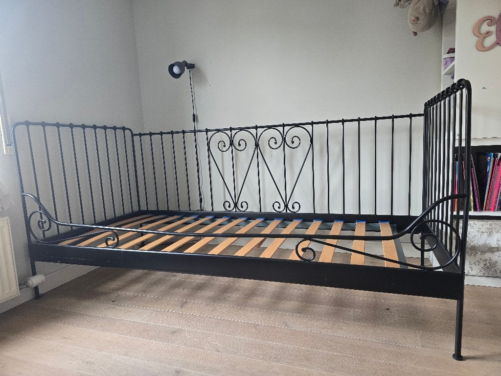 Mooi 1 persoons bed, Huis en Inrichting, Slaapkamer | Bedden, Ophalen, Gebruikt, 90 cm, Eenpersoons