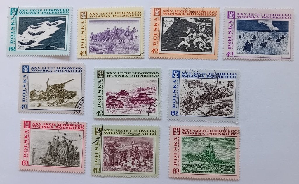 Poolse postzegels= reeks “35 jaar pools volksleger”, Ophalen, Gestempeld