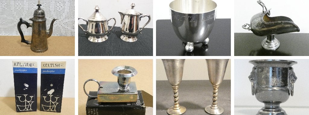 collectie (silver plated) voorwerpen [1692], Antiquités & Art, Enlèvement ou Envoi