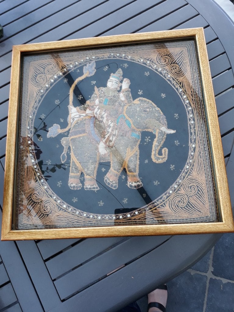 handwerk doek achter glas 53x53, Ophalen of Verzenden