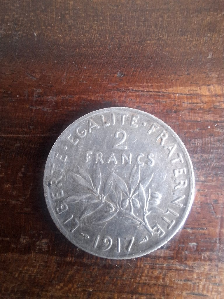 Zilveren 2 Franse franc 1917, Timbres & Monnaies, Enlèvement, France, Monnaie en vrac, Argent