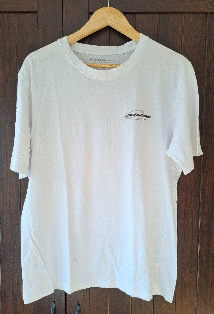 T-shirt van Jack & Jones in maat L, Maat 52/54 (L), Verzenden, Wit, Gedragen