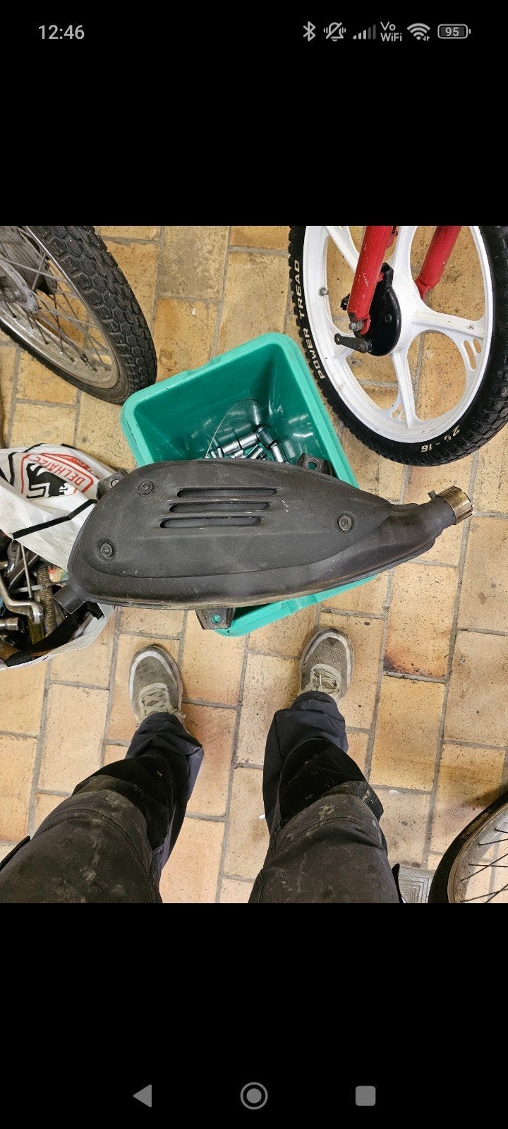 Vespa gts 300cc uitlaat, Ophalen