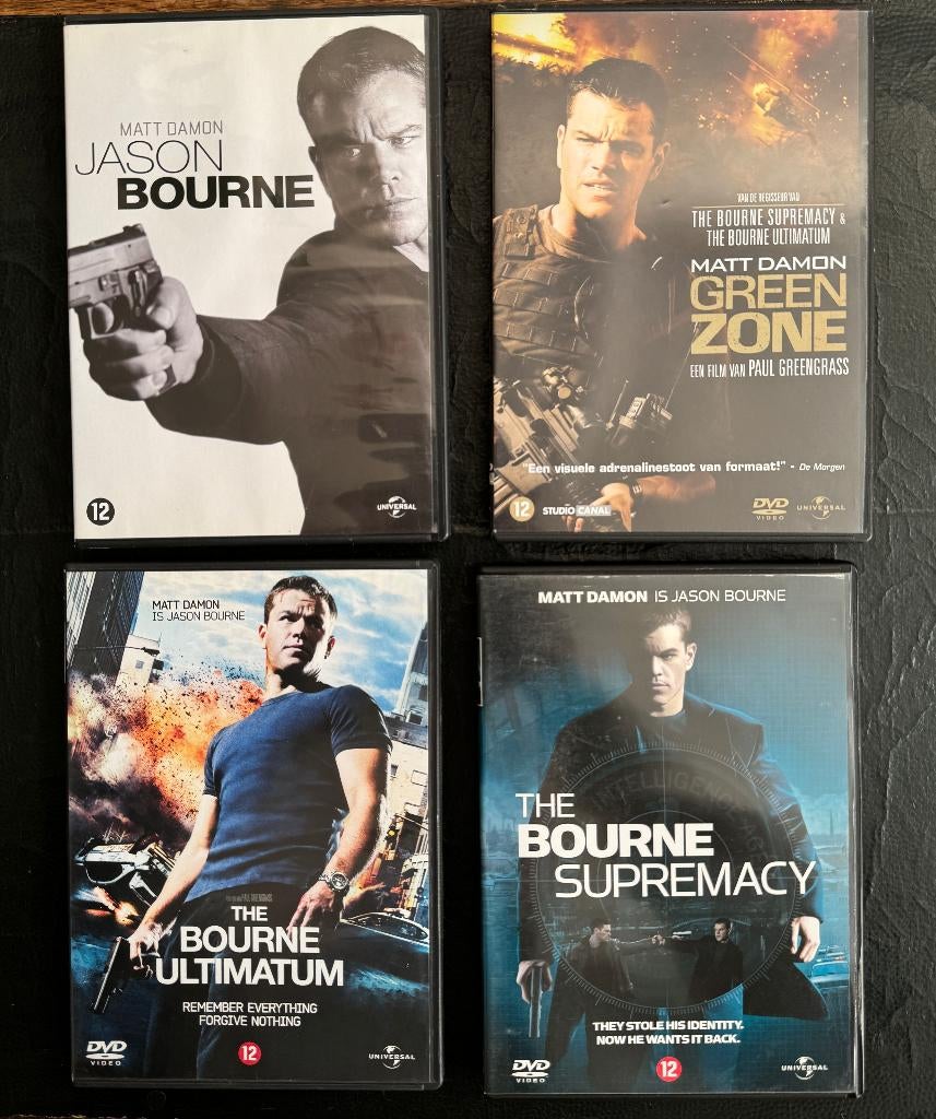 Jason Bourne - Matt Damon (4 DVD's), Tous les âges, Enlèvement ou Envoi, Comme neuf, Action