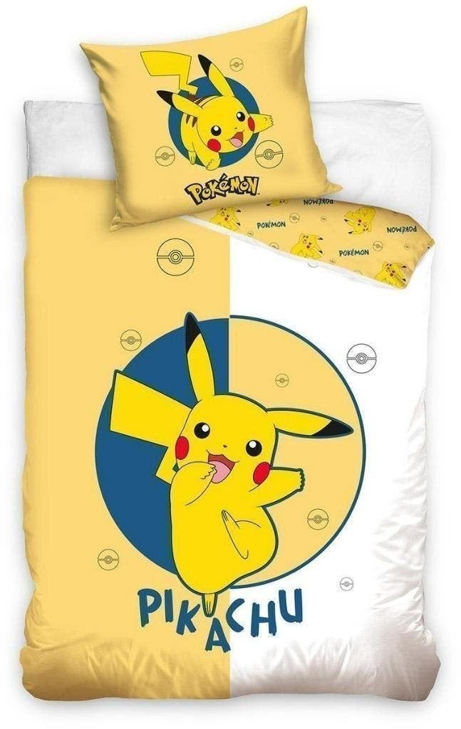 Pokemon Dekbedovertrek 140 X 200 - Pikachu - Katoen, Meerkleurig, Nieuw, Ophalen of Verzenden, Dubbelzijdig