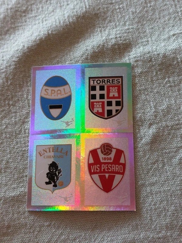 Panini / Sticker / S.P.A.L. - Torres - Entella - Pesaro, Ophalen of Verzenden, Nieuw, Poster, Plaatje of Sticker