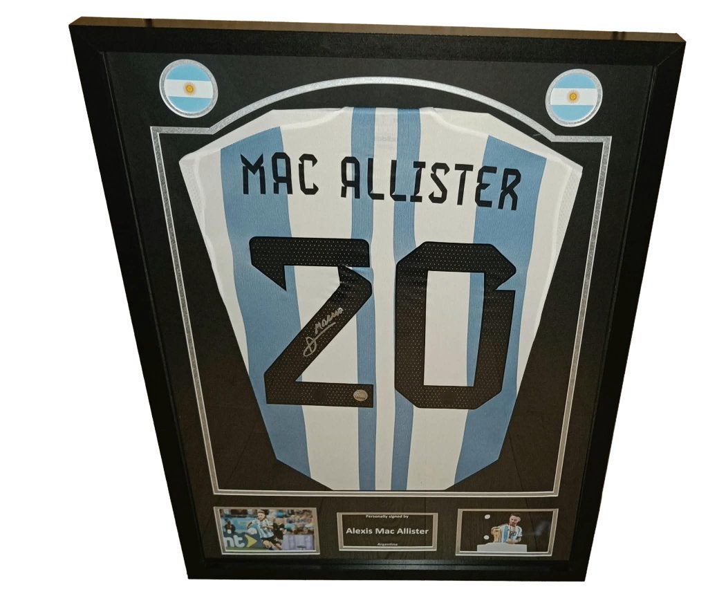 Gesigneerd shirt Mac Allister - Argentinië - met certificaat, Verzamelen, Verzenden, Nieuw, Shirt