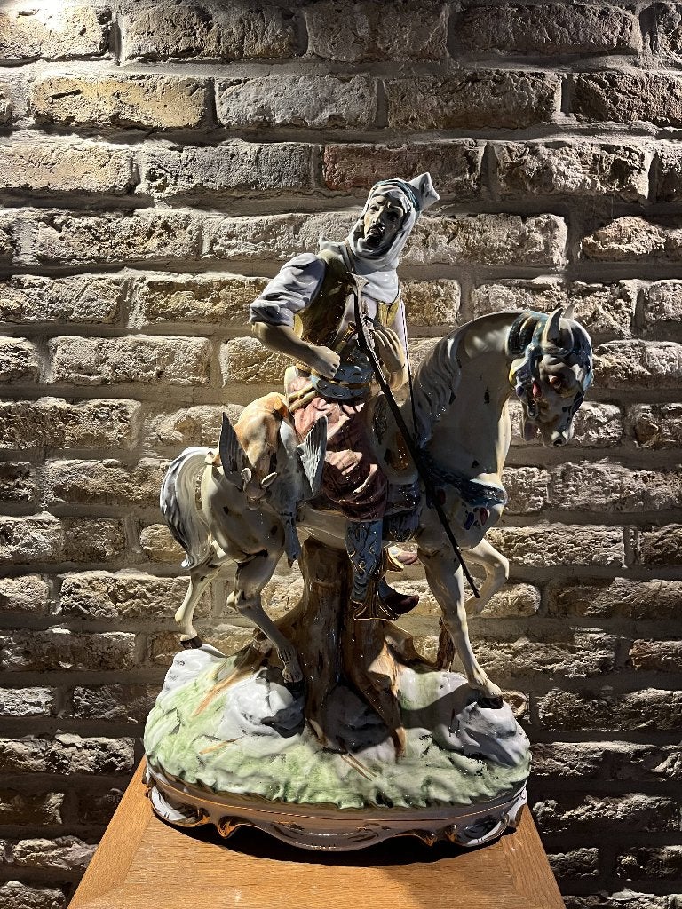 Arabische ruiter te paard – Capodimonte-stijl, Antiek en Kunst, Antiek | Porselein, Ophalen
