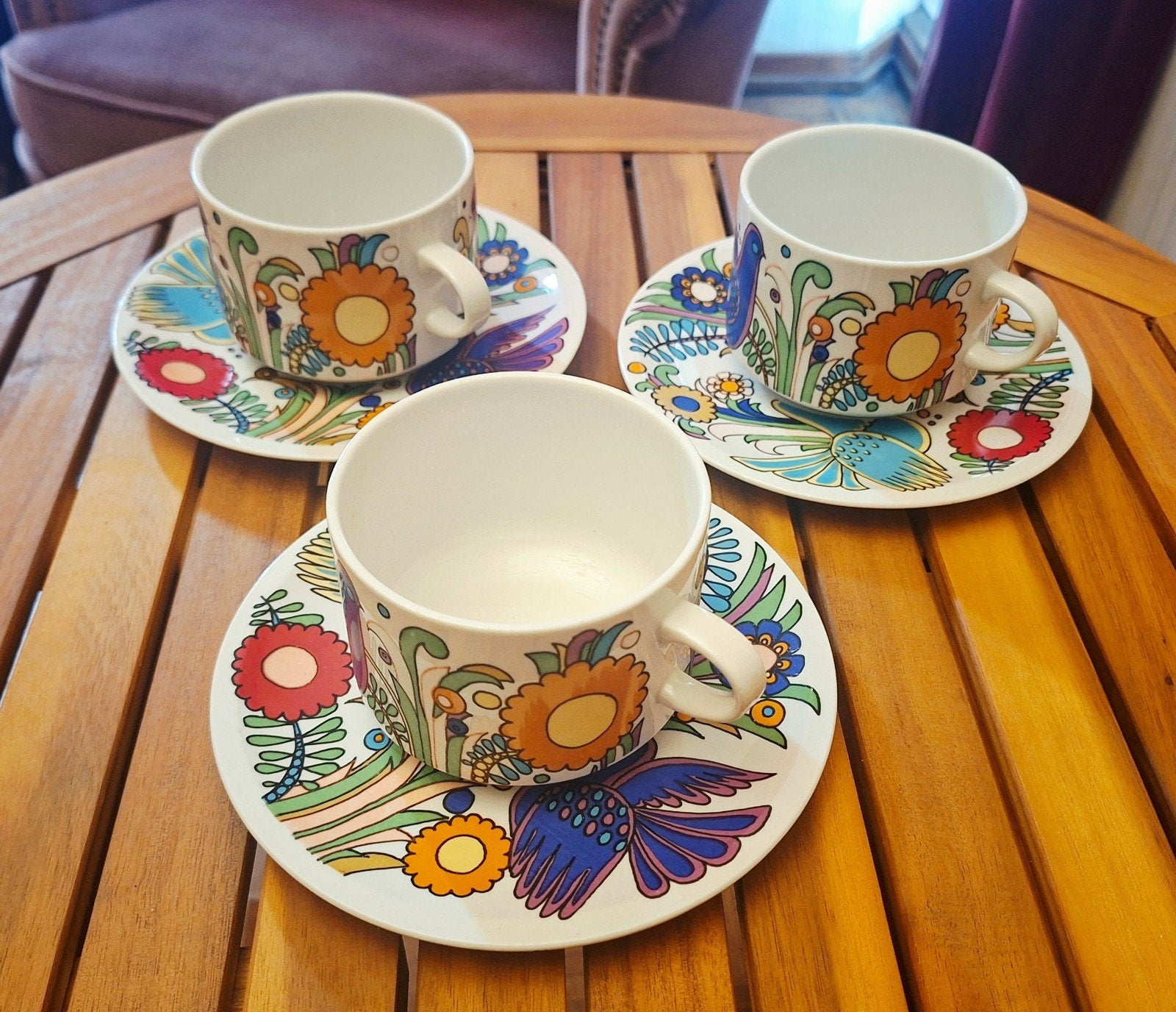 3 tasses et sous-tasses Villeroy & Boch « Acapulco », Enlèvement ou Envoi
