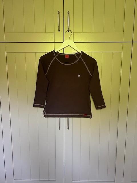 Bruine Esprit longsleeve met driekwart mouw, Kleding | Dames, T-shirts, Zo goed als nieuw, Maat 38/40 (M), Bruin, Lange mouw, Ophalen