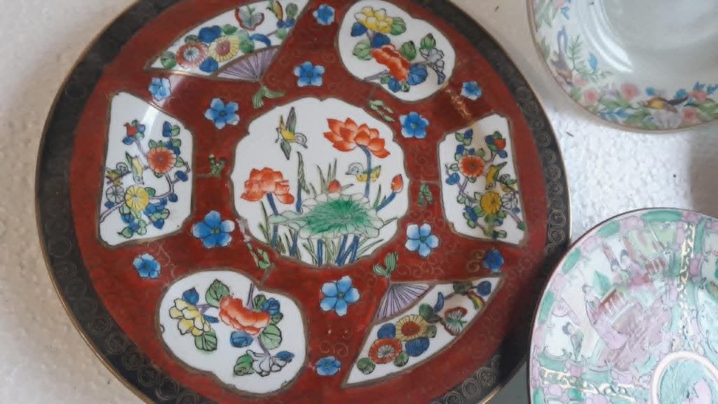 Vintage Japans decoratief verguld bord 1950, Verzenden