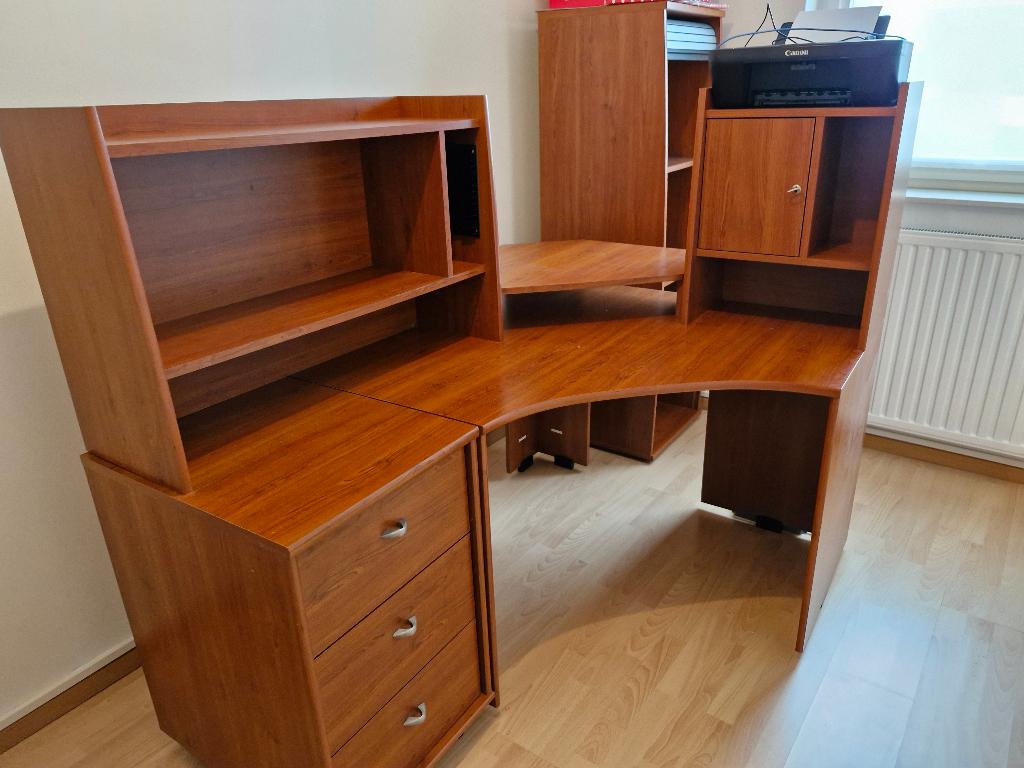 Bureau, Maison & Meubles, Bureaux, Enlèvement, Bureau-armoire combiné, Utilisé, Brun