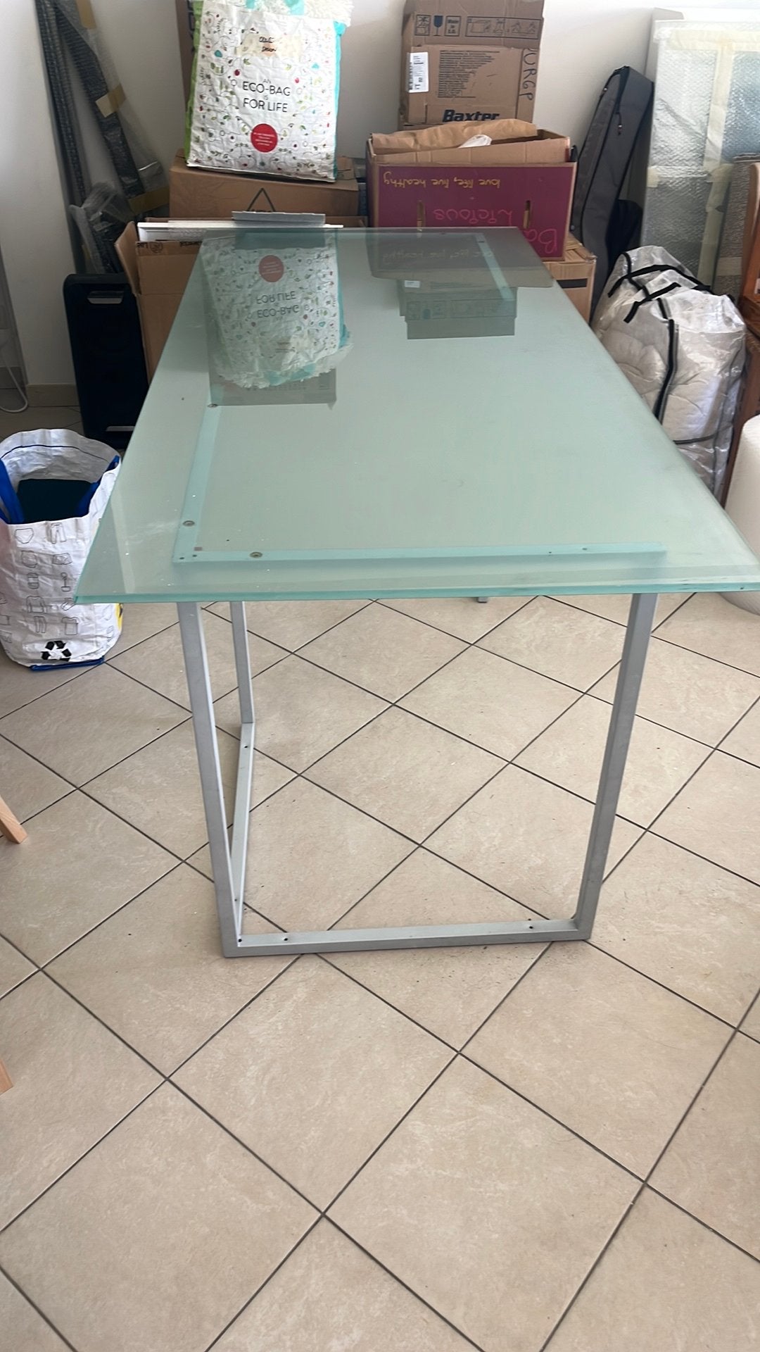 Table a manger en verre, Maison & Meubles, 150 à 200 cm, Cinq personnes ou plus, Verre, Enlèvement