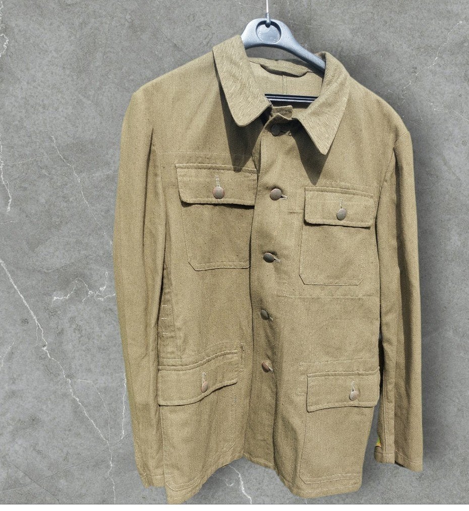 Drillich Feldbluse allemand de la Seconde Guerre mondiale M4, Collections, Enlèvement ou Envoi
