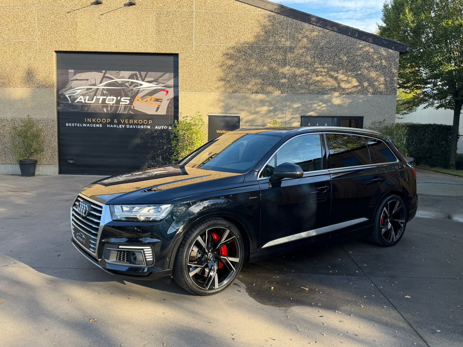 Audi q7 e-tron diesel 3x S-Line, Auto's, Automaat, Blauw, Panoramadak, Leder