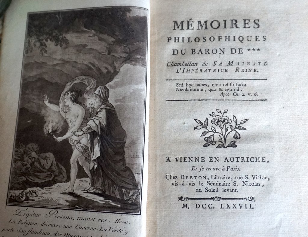 Zeldzaam oud boek uit 1777: Filosofische memoires, Ophalen of Verzenden, Abbé de Crillon