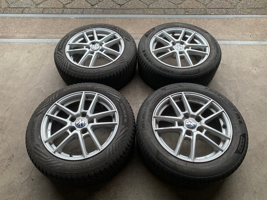 VW GOLF 5/6/7/8 CADDY A3 LEON VELGEN + 4S BANDEN 205 55 R16, Enlèvement ou Envoi, Utilisé