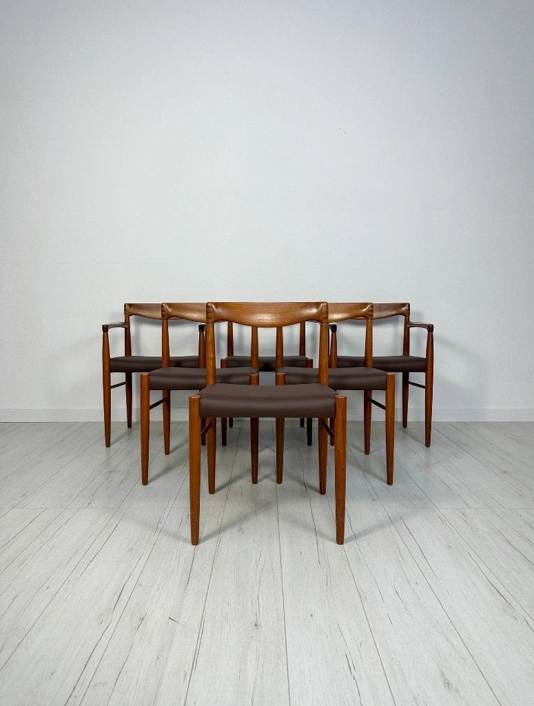 6 chaises H.W. Klein Bramin en teck danoises vintage 60s, Enlèvement