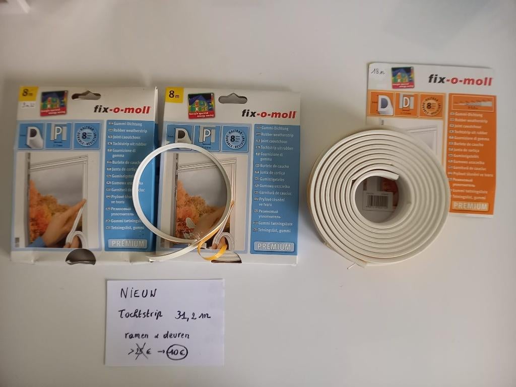 31,2m tochtstrips voor ramen of deuren Fix-o-moll, Ophalen of Verzenden, Nieuw