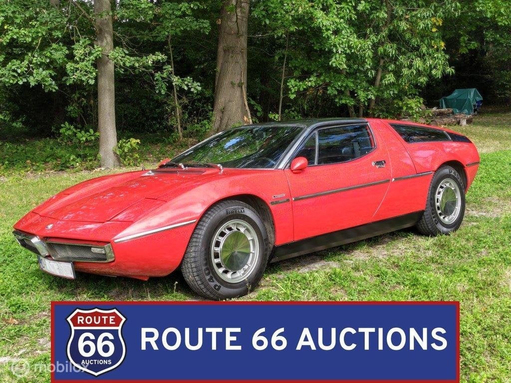 Maserati Bora 4.7 | 1972 | Route 66 Auctions, Maserati, Zwart, Bedrijf, Handgeschakeld