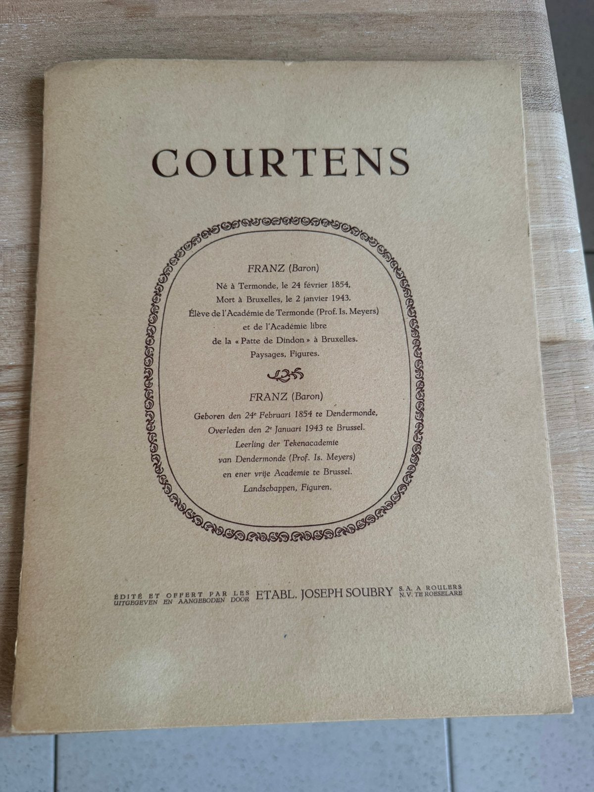 Franz Courtens/pochette d'art vintage/3 reproductions sur 4, Antiquités & Art, Enlèvement