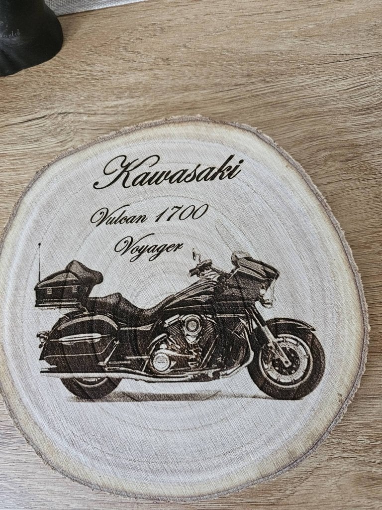 Mooi schorsplaatje 21cm met Kawasaki Voyager, Dagelijks leven, Met tekst, Ophalen of Verzenden, Gravure