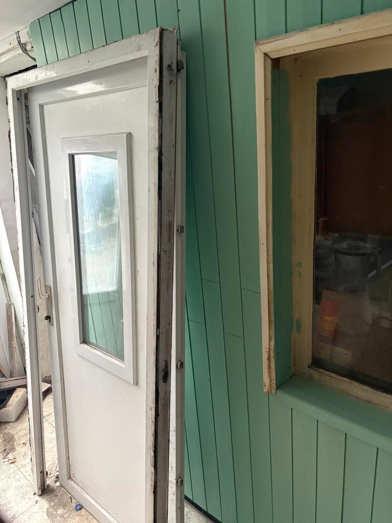 achterdeur, Kunststof, Gebruikt, 150 tot 225 cm, Inclusief glas