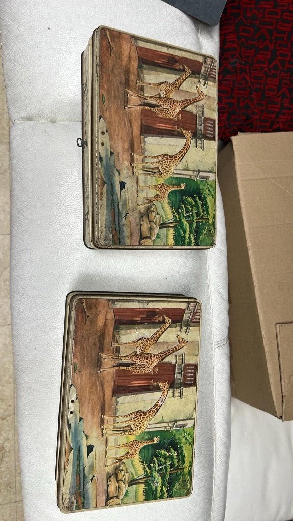 Vintage blikken doos, Verzamelen, Ophalen, Gebruikt, Beschuit, Overige merken