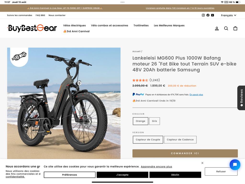 Super velo electrique, Vélos & Vélomoteurs, Enlèvement, Comme neuf