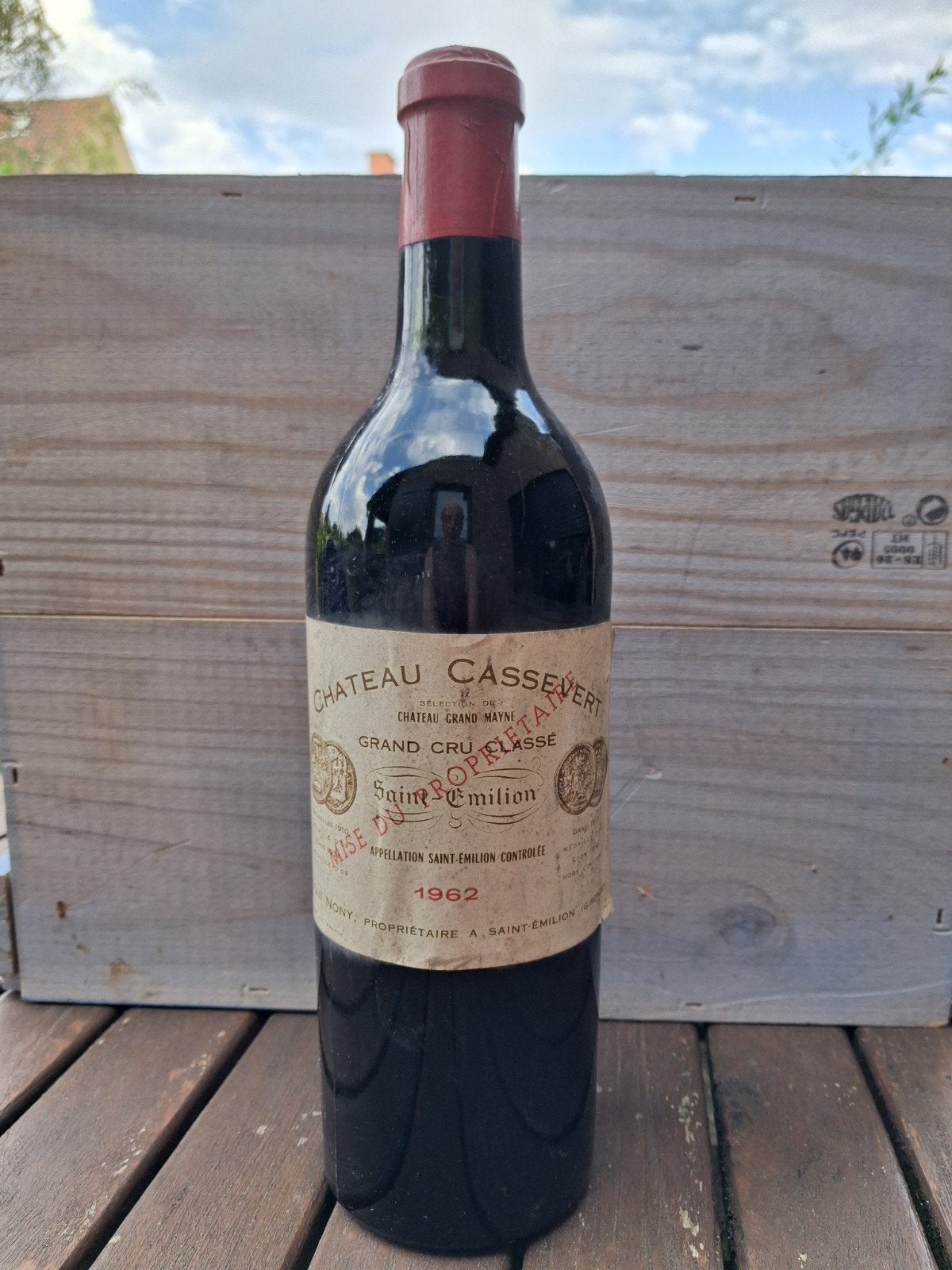 Château Cassevert Saint-Émilion Grand Cru Classé 1962, Collections, Vins, Comme neuf, Vin rouge, France, Pleine, Enlèvement