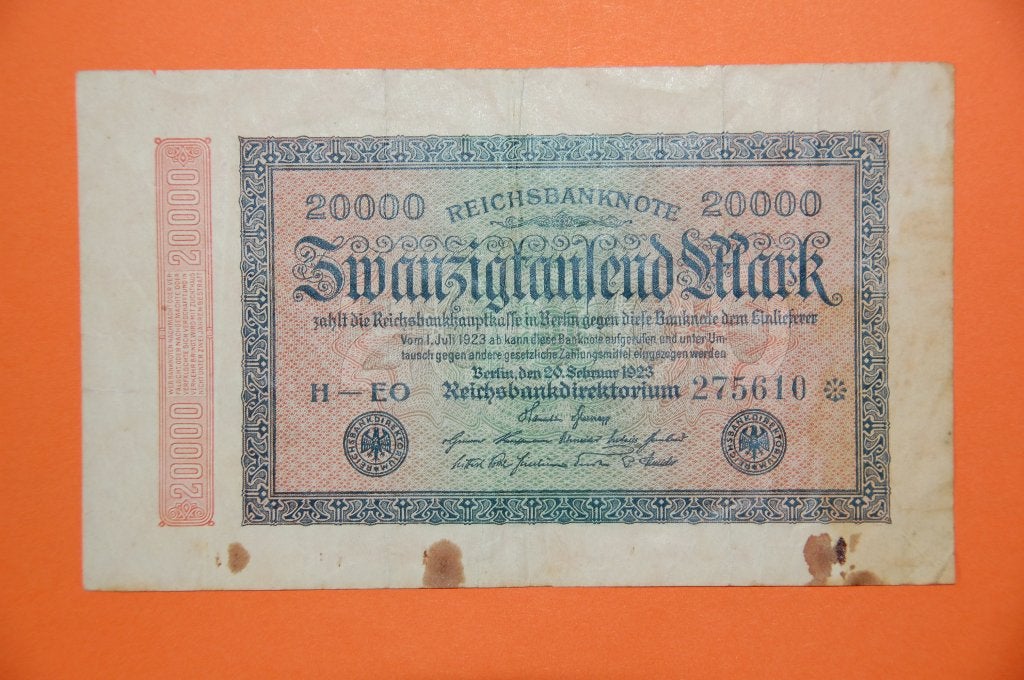 REICH : 20000 MARK 1923, Postzegels en Munten, Bankbiljetten | Europa | Niet-Eurobiljetten, Los biljet, Duitsland, Verzenden