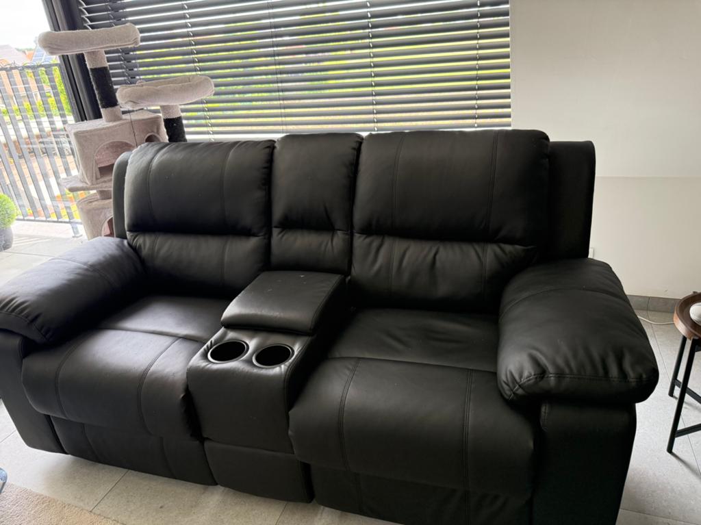 2 zit bank/2 zit relax, Huis en Inrichting, Zetels | Complete zithoeken, Gebruikt, Leer, Ophalen