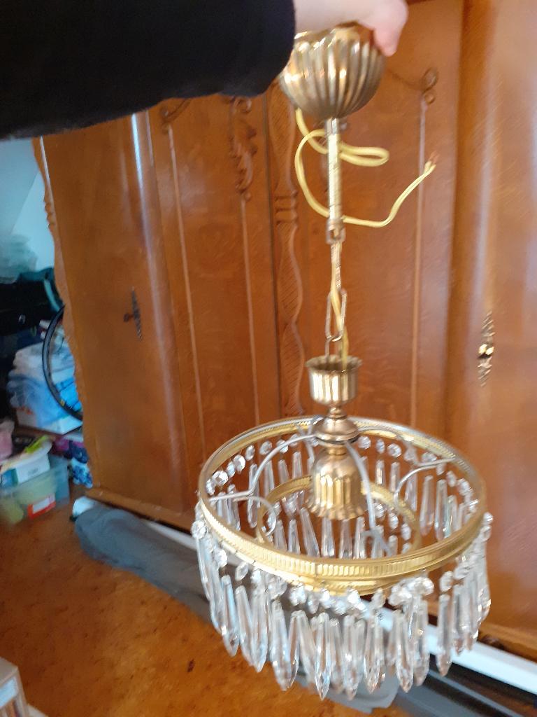 lampen, Enlèvement, Utilisé, Verre, Kristallen luchter