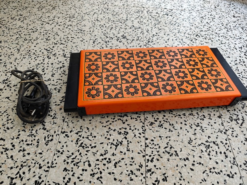Vintage warmhoudplaat, Overige typen, Ophalen, Gebruikt, Oranje