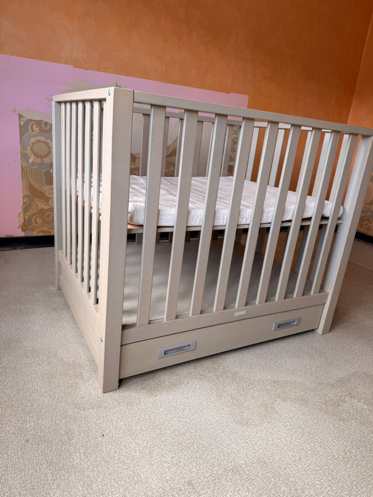 Babypark met matras, Kinderen en Baby's, Ophalen, Gebruikt, Rechthoekig, In hoogte verstelbaar