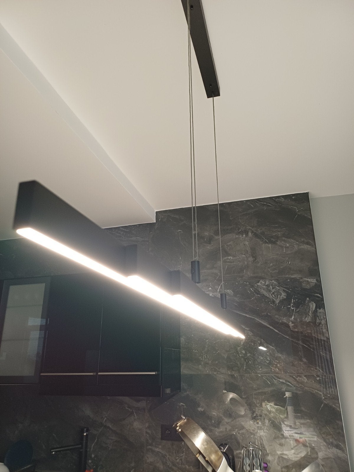 PAUL NEUHAUS PURE – MAGNIFIQUE SUSPENSION LED DESIGN HAUT, Enlèvement, Utilisé, Métal