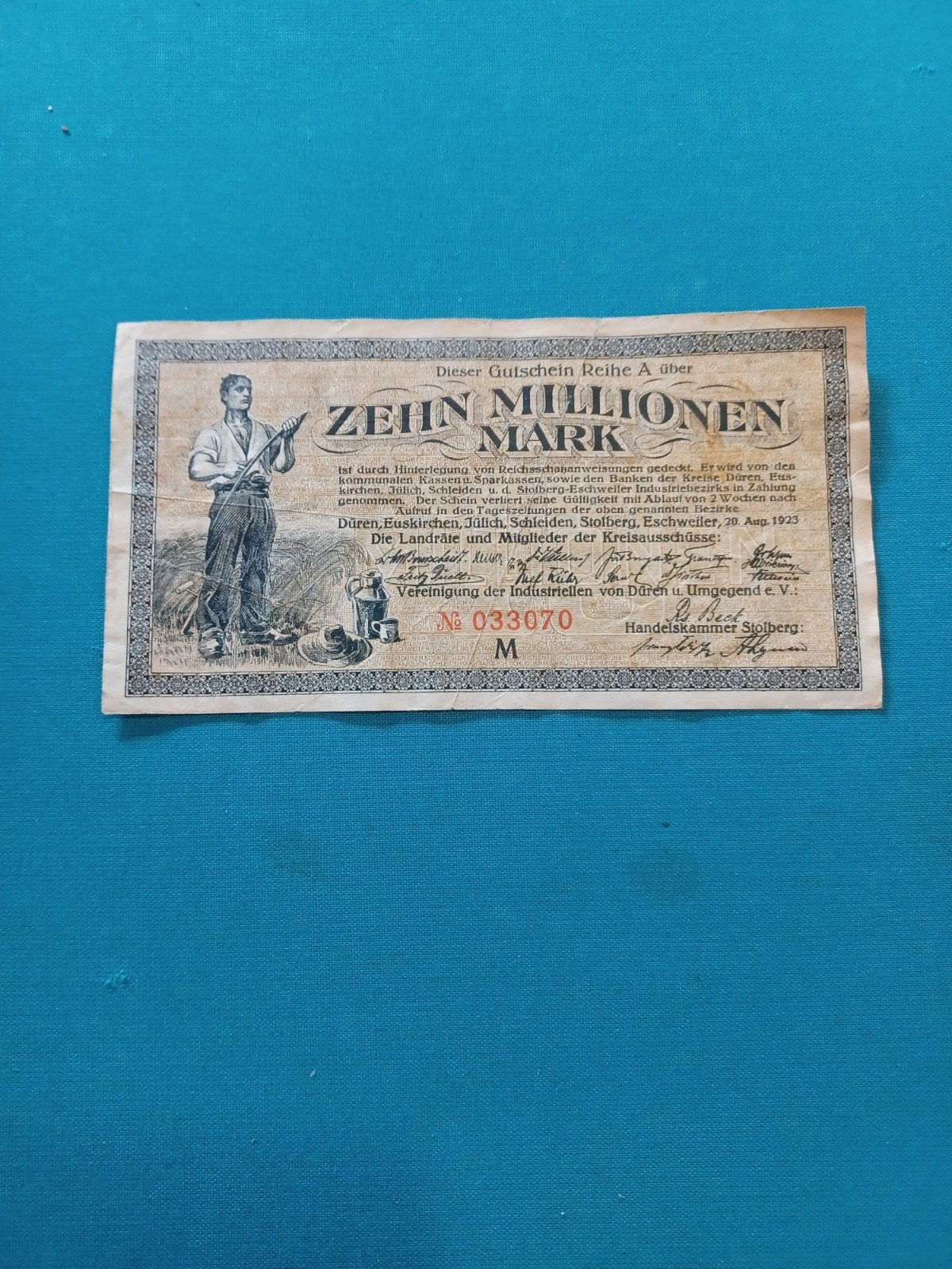 Germany 10 Milj. Mark, Timbres & Monnaies, Billets de banque | Europe | Billets non-euro, Enlèvement ou Envoi