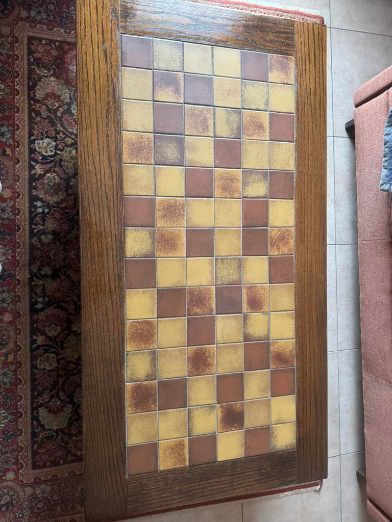 Salontafel eikenhout + tegeltjes, Ophalen, Gebruikt