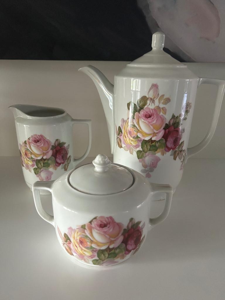 art deco Victoria china - set van 6 met toebehoren, Enlèvement