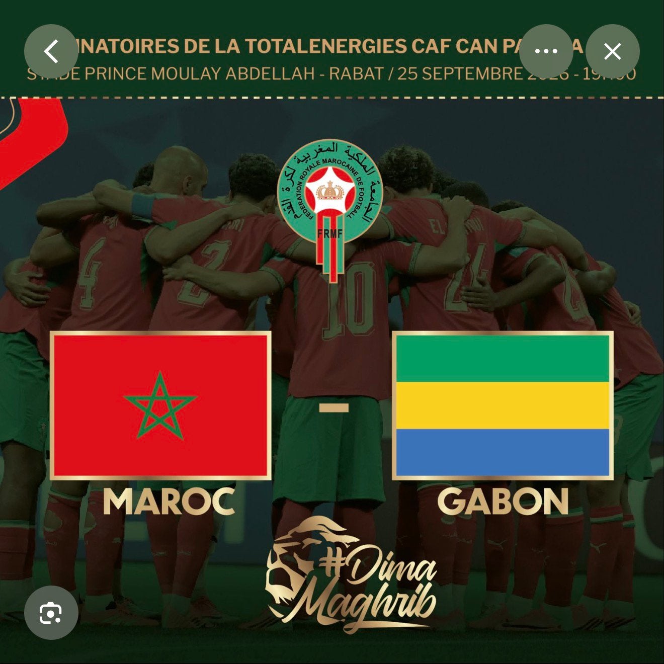 Ticket match maroc VS gabon, Tickets & Billets, Deux personnes